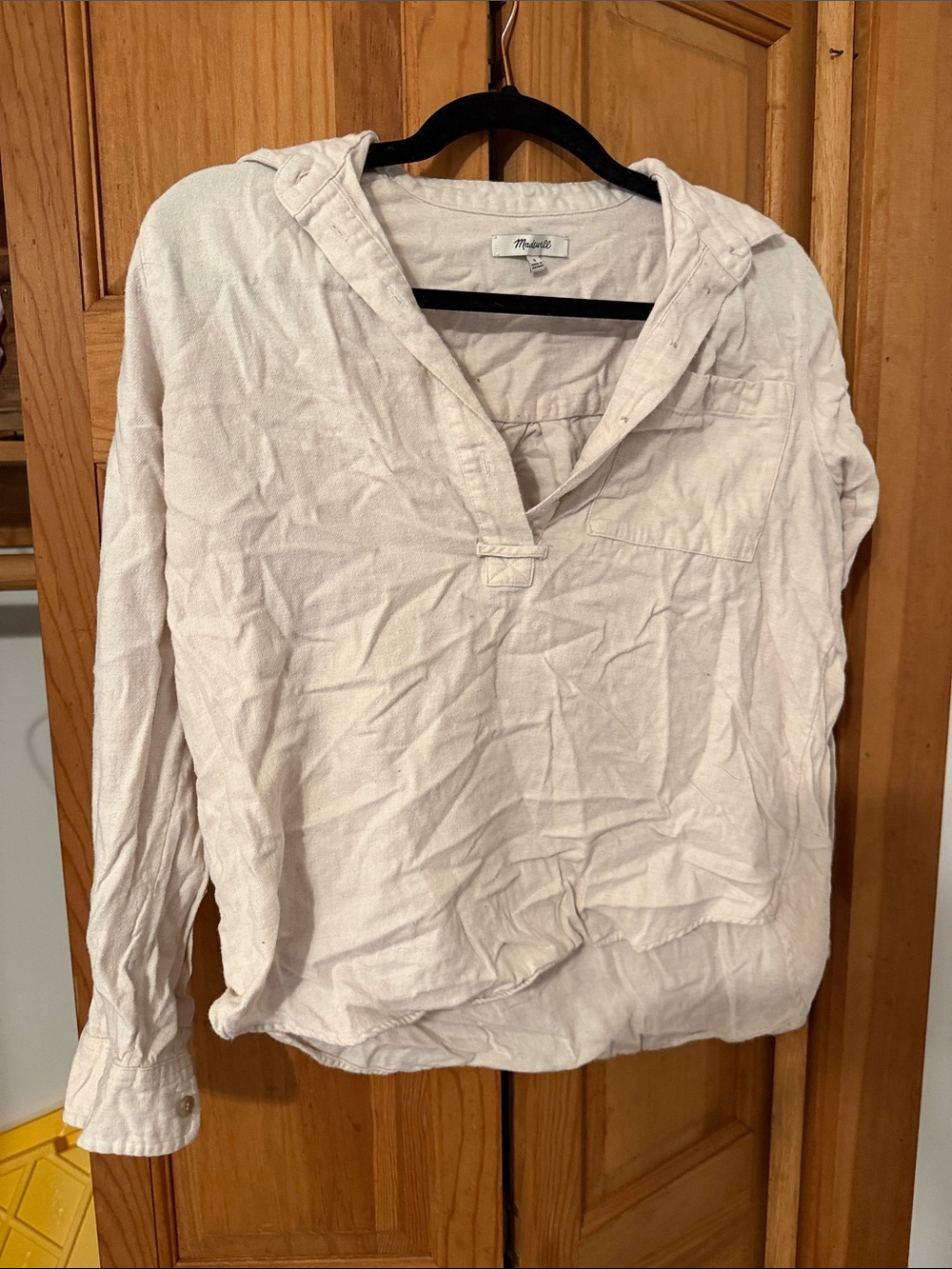 Madewell Ivory Hooded Long-Sleeve Tunic
